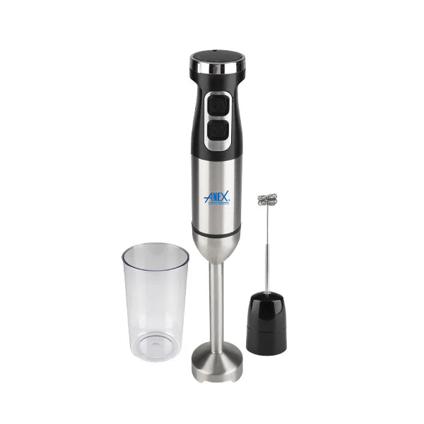 Anex Deluxe Hand Blender  with attachments on a white background