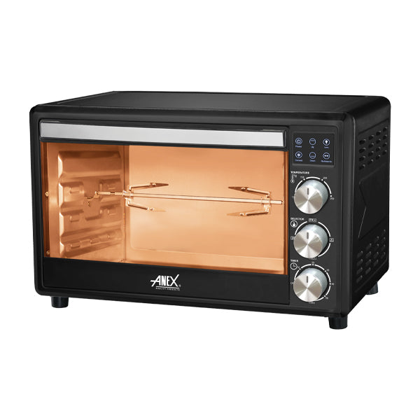 Anex Oven Toaster AG-3075 rotisserie with open door showing interior