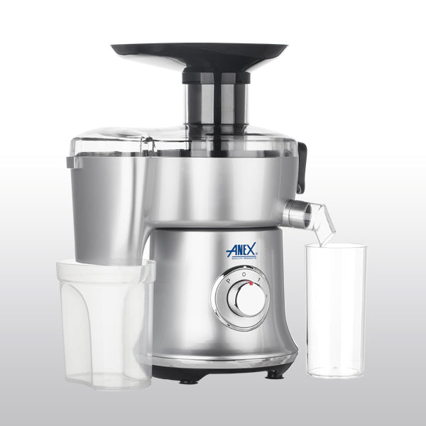 Anex kitchen robot AG-3153EX Silver juicer with a white background