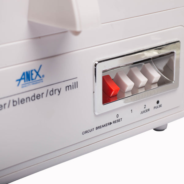 Control panel of an Anex appliance with buttons and a brand logo.