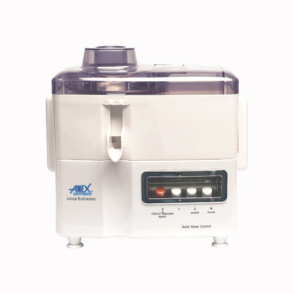 White juice extractor with control panel on a white background